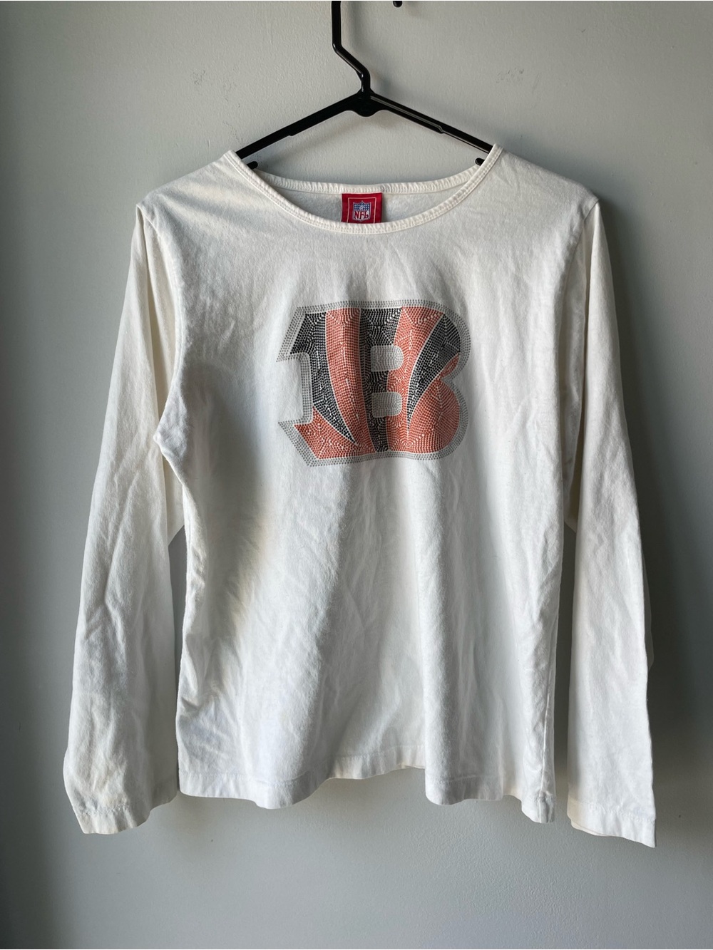 Cincinnati Bengals White Long-Sleeve Logo Tee